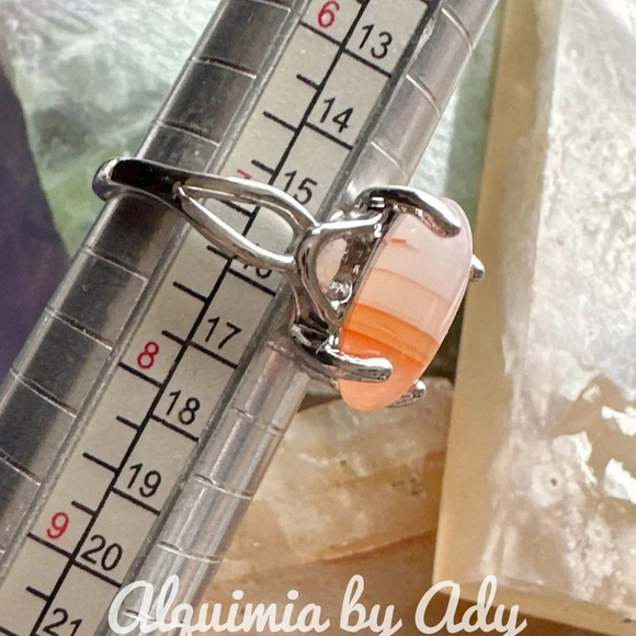 White and red crazy lace agate ring/happy ring/protection for Aries - Picture 3 of 12